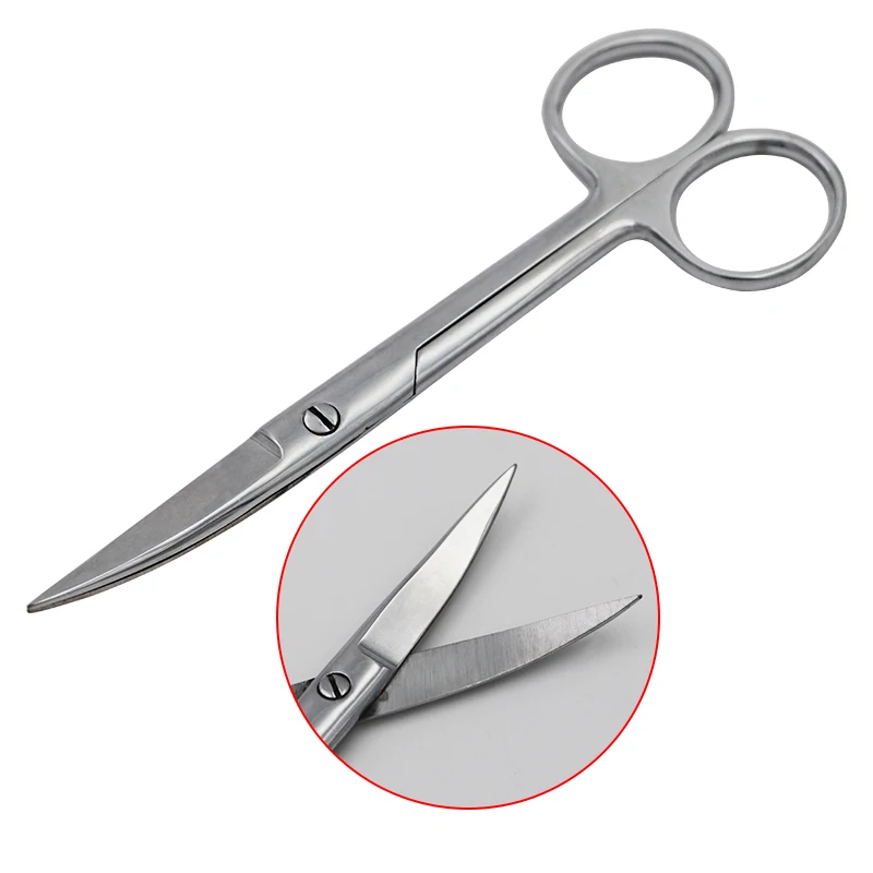 Pet Farm Veterinary Vet Medical Stainless Steel Surgical Scissors 14cm 16cm 18cm Straight curved Tip Scissors Farming Tool