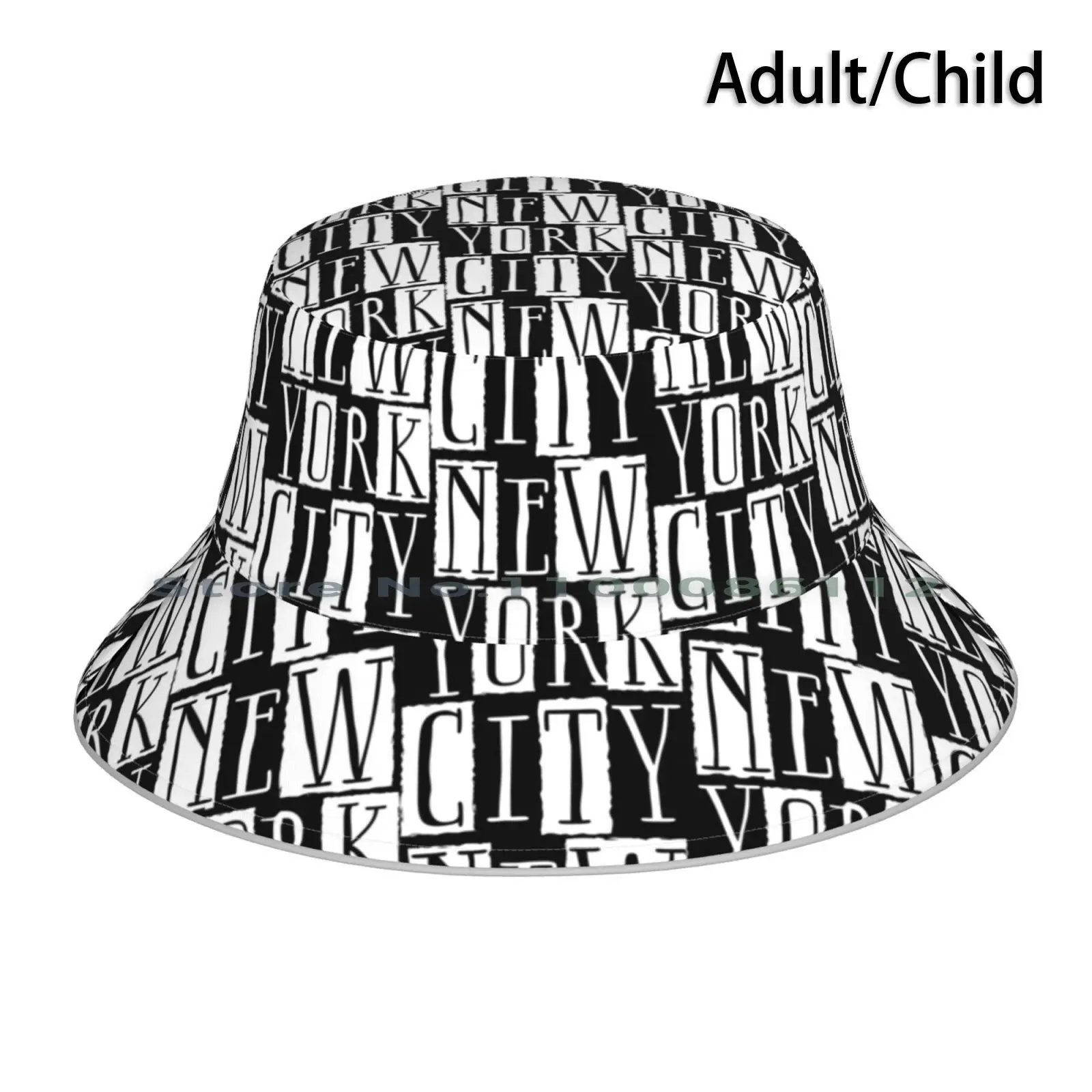 New York City Funky Modern Design Bucket Hat Sun Cap New York City Modern Funky Handwriting New York Neighborhood City Streets