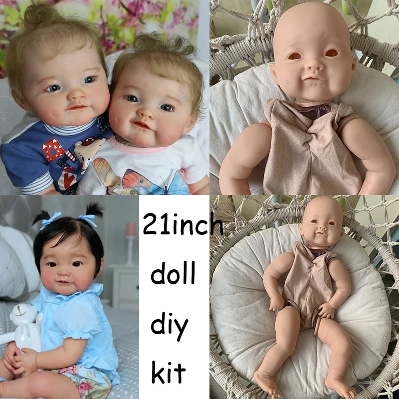 

Reborn Kit 21 Inch Reborn Realistic Baby Doll Kit Soft Real Touch Unpainted Unfinished Doll Parts DIY Blank Doll Kit Kids Toy