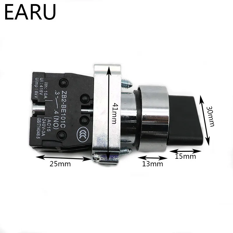 XB2-BD25 XB2-BD53 1NO/1NC 2NO 2/3 Position Momentary Self-reset Latching Self-locking Selector Rotary Switch Push Button Switch