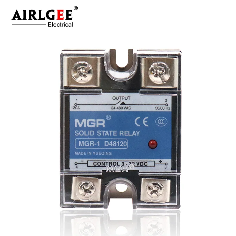 Solid state relay MGR-1 D48120 SSR-120DA 120A 3-32VDC 24-480VAC DC controlled AC DC-AC Single phase