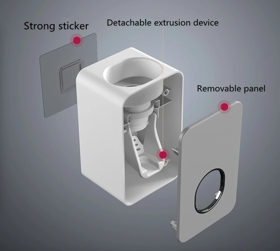 Top Sell Toothbrush Holder Automatic Toothpaste Dispenser With Cup Wall Mount Toiletries Storage Rack Bathroom Accessories Set