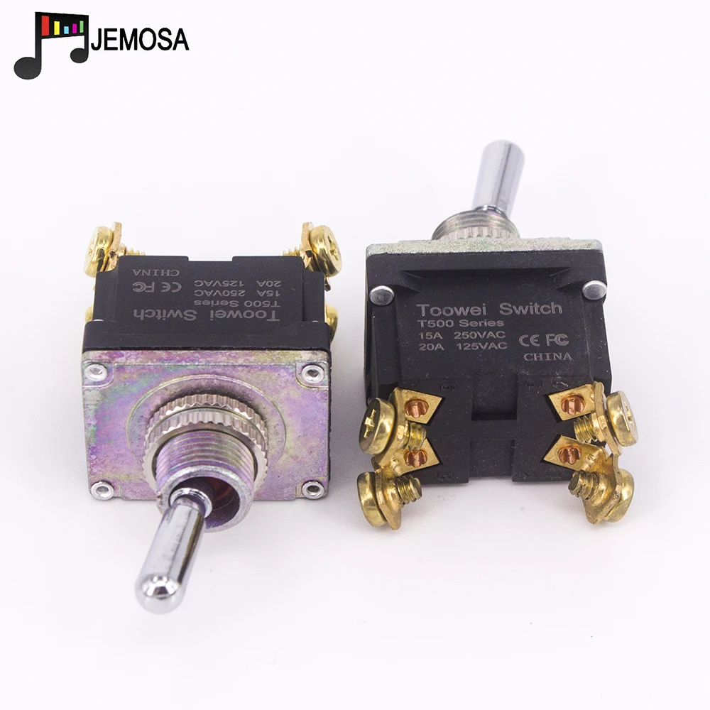 Toowei-interruptor de encendido y apagado a prueba de agua, 4 pines, 15A, 250V/ 20A, 125V SPST, agujero de montaje, tornillo de contacto de 12mm, 1 ud.