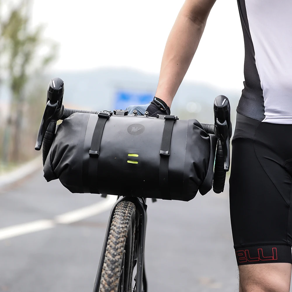 Rhinowalk 2023 Handlebar Bag Bicycle Bag Waterproof Big Capacity 2-piece Front Tube Cycling Bag MTB Frame Trunk Bike Accessories