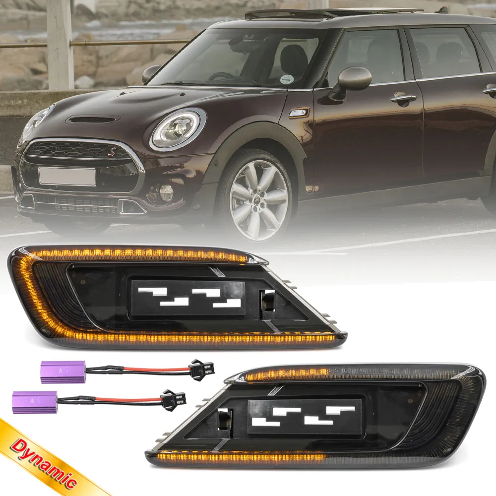 

For Mini Cooper F54 Clubman 2015 2016 2017 2018 2019 2020 Dynamic LED Side Fender Marker Light Flashing Sequential Turn Signal