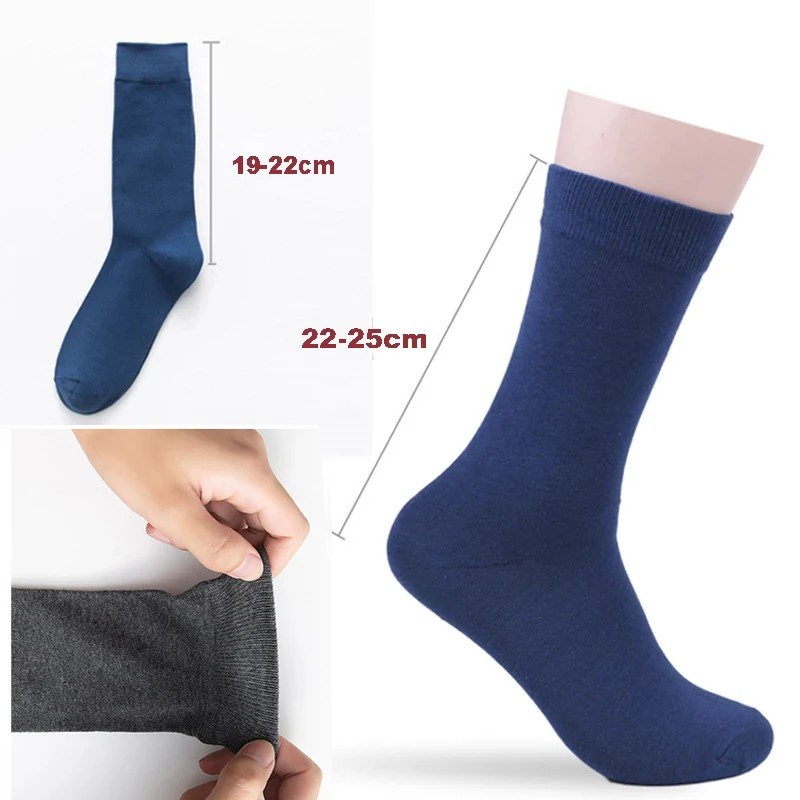 5Pairs New High Quality Business Casual Men Socks Black Men\'s Dress Long Socks Autumn Keep Warm Colorful Full Happy Socks Male