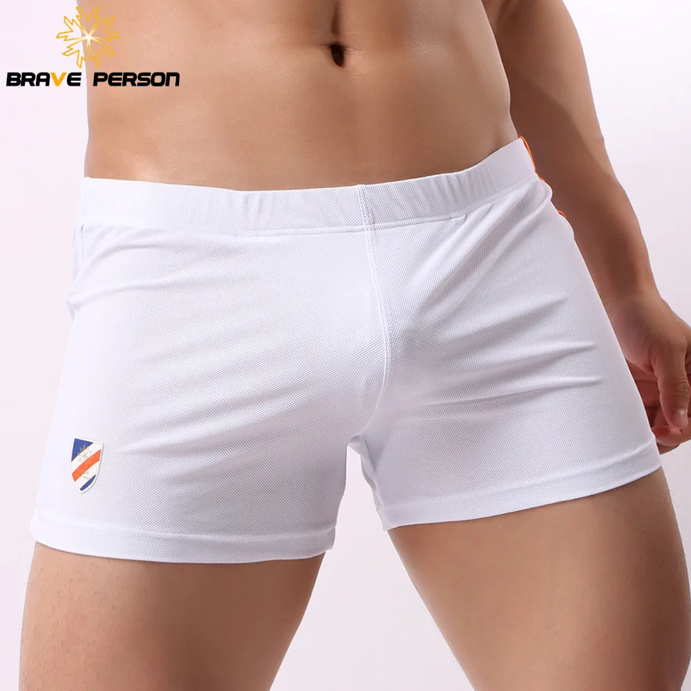 Brave Person Underwear Men Boxers Shorts Gym Shorts Mesh Breathable Sexy Mens Underwear Boxers Penis Pouch Home Fitness Shorts