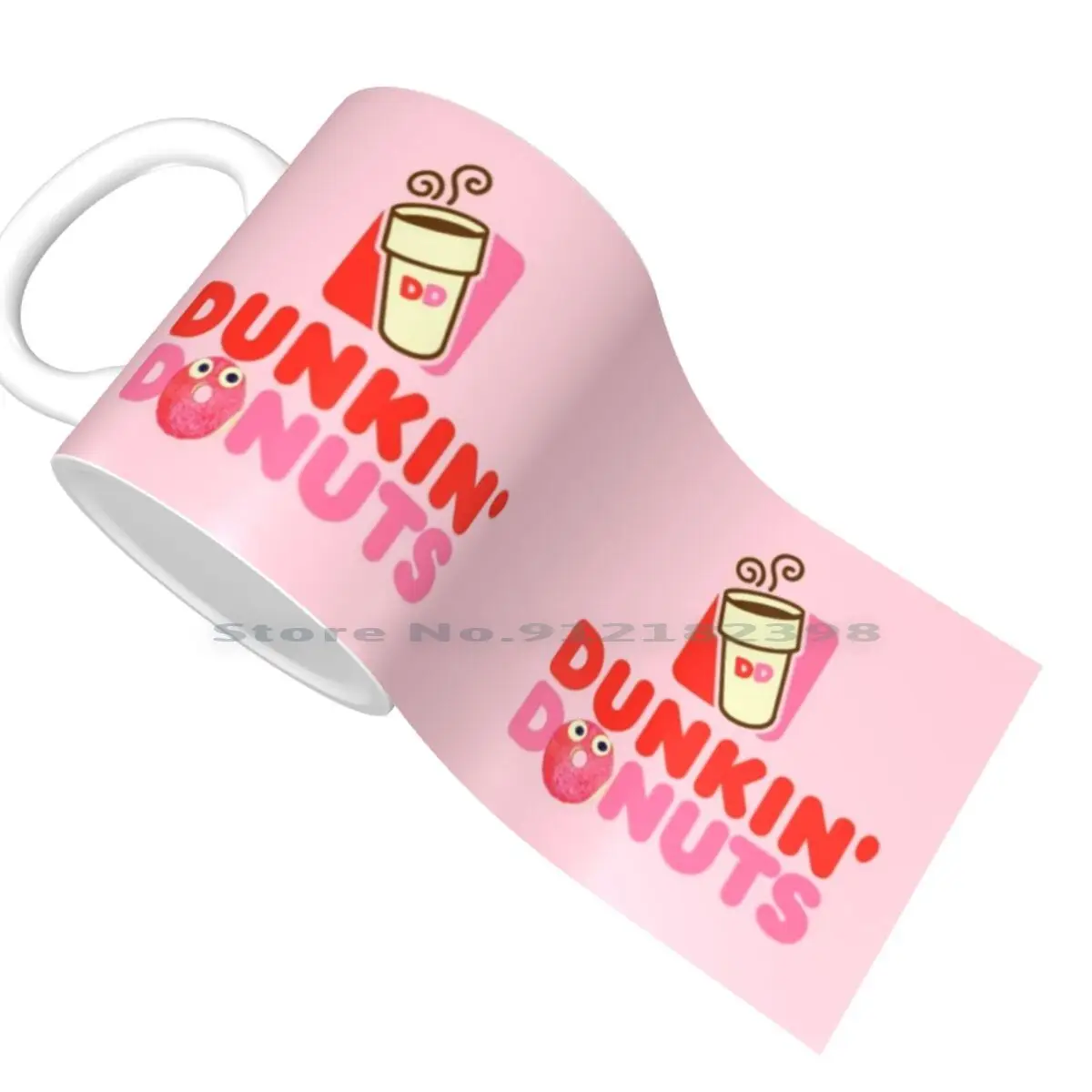 Pink Logo Dunkin Donuts Ceramic Mugs Coffee Cups Milk Tea Mug Pink Red Donut Donuts Dunkin Dunkin Donuts Pastry Dessert Elmo