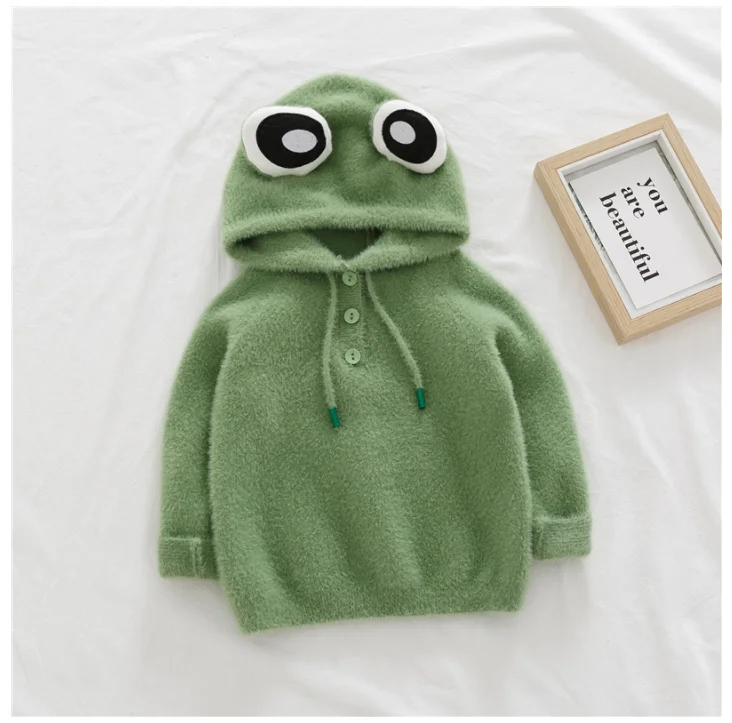 Kids Animal Frog Chick Spring Wear Autumn Winter Cotton Sweater Top Baby Children Clothing Boys Girls Knitted Cardigan Sweater