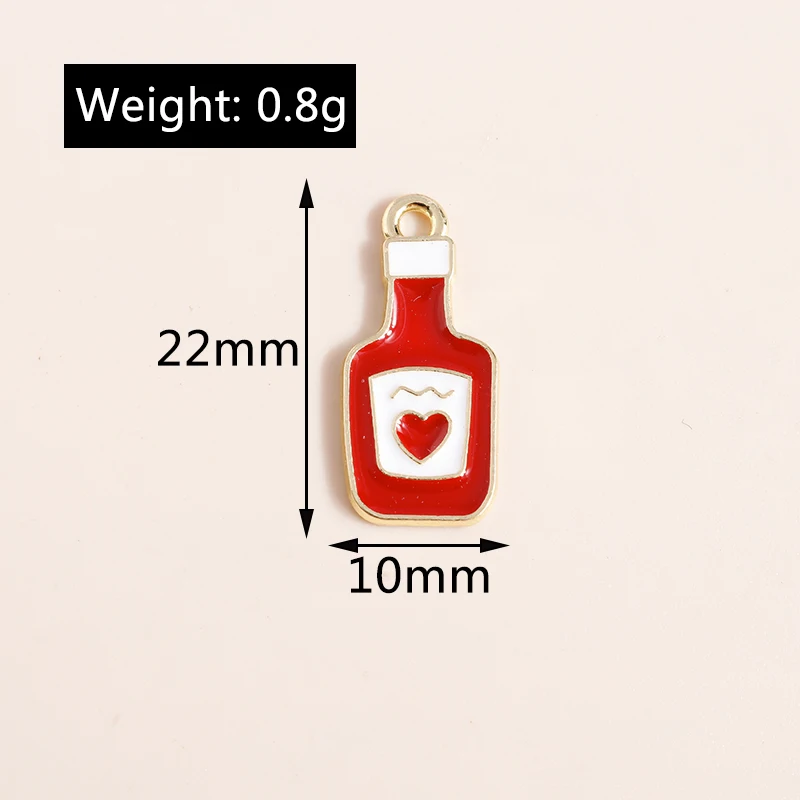 Leslie 10 Stück Emaille süße Essen Trinken Eis Kuchen Saft Cola Charms Anhänger für Halsketten DIY Schmuckherstellung Zubehör – Detail 15