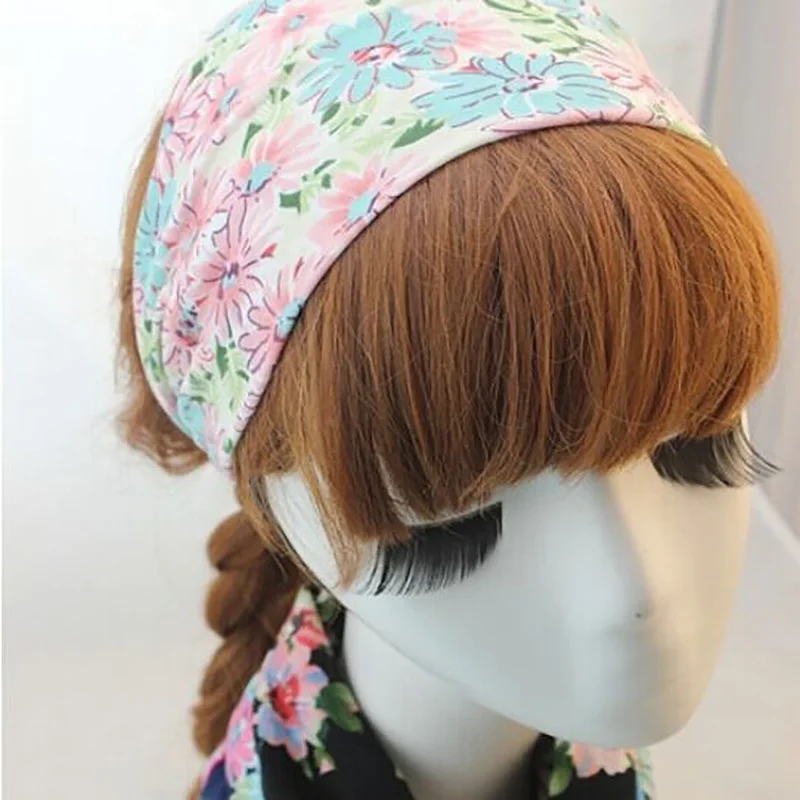  New fabric floral colorful cute bunny ear bow twist turban headwrap headband