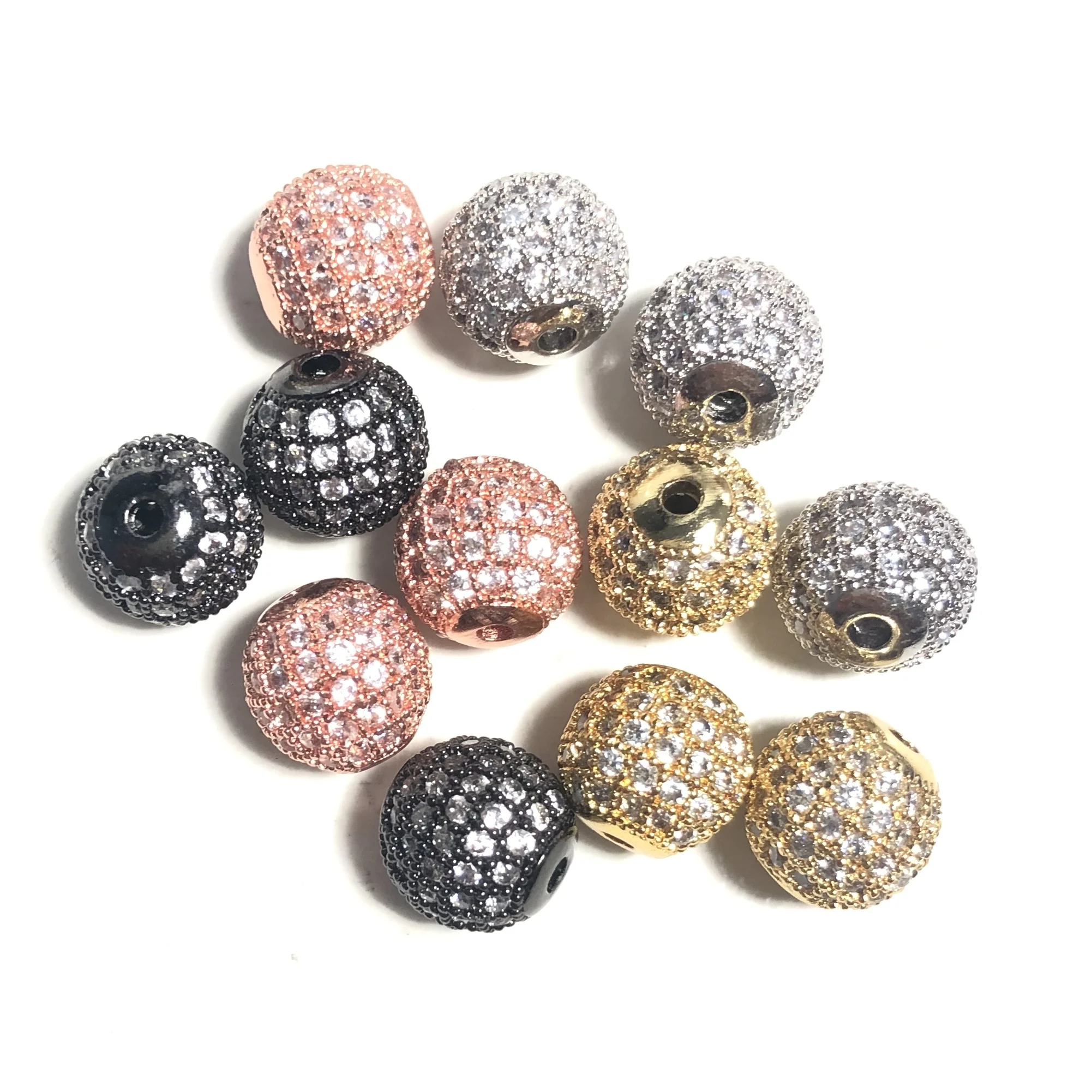 20 teile/los 10mm Disco Ball Spacer Perlen für Frauen Armband, Bling Zirkonia Gepflastert Gold-Überzogene Taille Schmuck zubehör Liefern – Detail 1