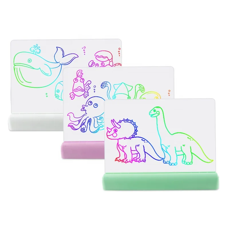 300*200MM glow magic board educational learning glowing Fluorescent magic 3d drawing board Children's toy drawing board flash