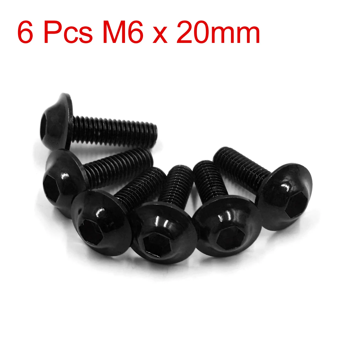 X Autohaux 6PCS 15PCS M6 x 20mm Hexagon License Plates Fairing Bolts Screws Black for Motorcycle, 6 Pack