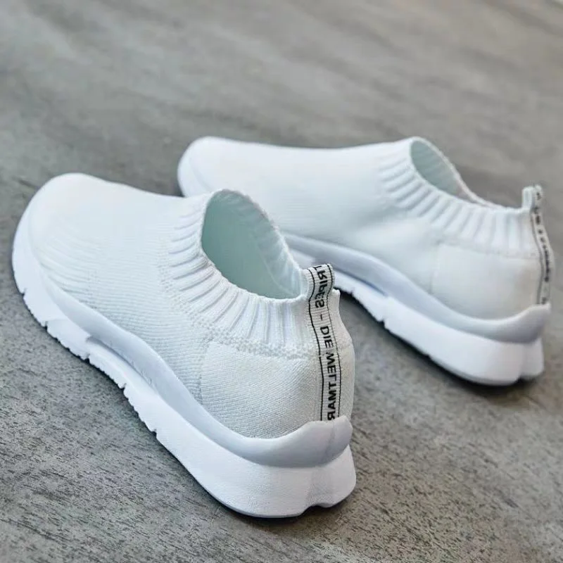 

One-pedal Socks Shoes Lazy Shoes 2021 New Spring and Summer Casual Women's Shoes Flying Woven Breathable Increased Mother Shoes