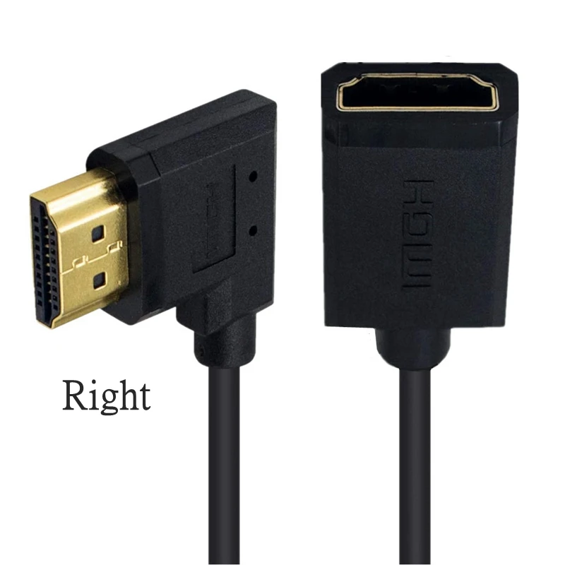 OD3.2 Super Soft Up Down Angled HDMI-Compatible Male To Female HDTV 2.0V 4k Hd Light-weight Portable SLR Camera Short Thin Cable