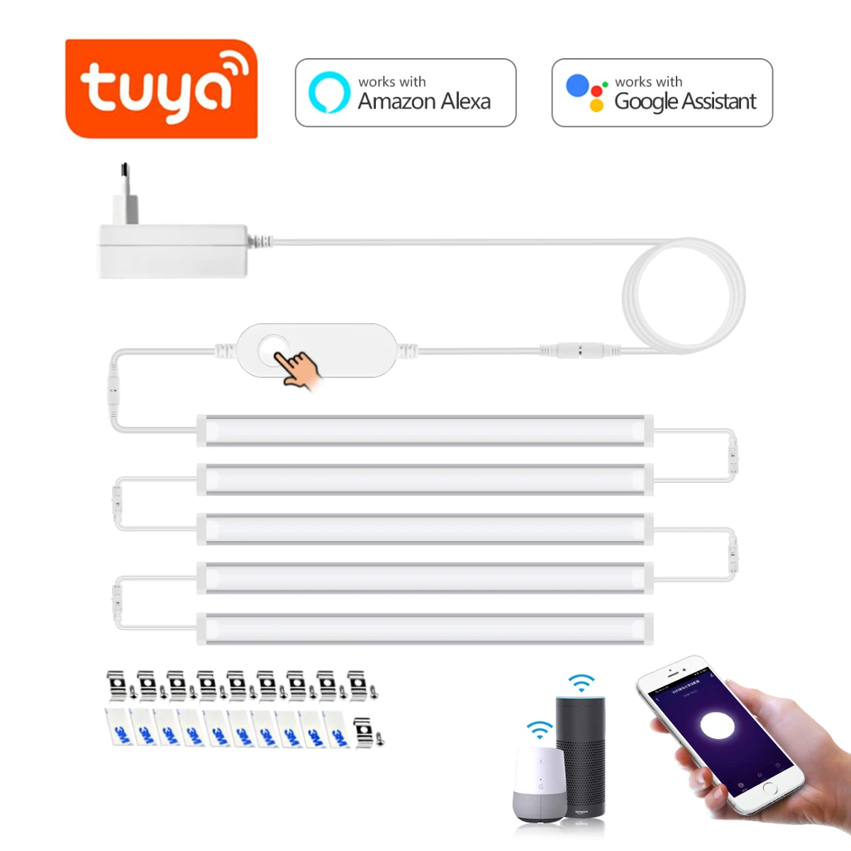 

DC12V Tuya WiFi Smart Life App Control LED Cabinet Light 30/40/50CM Timing Lamp For Cabinet Lighting Work with Alexa Google Home