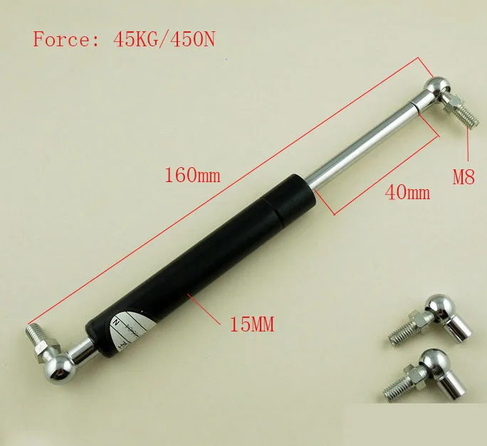 40mm Stroke as you need Force Auto Gas Spring Damper Ball Gas Strut Shock Spring Lift Prop Automotive M8 Gas Spring 160mm