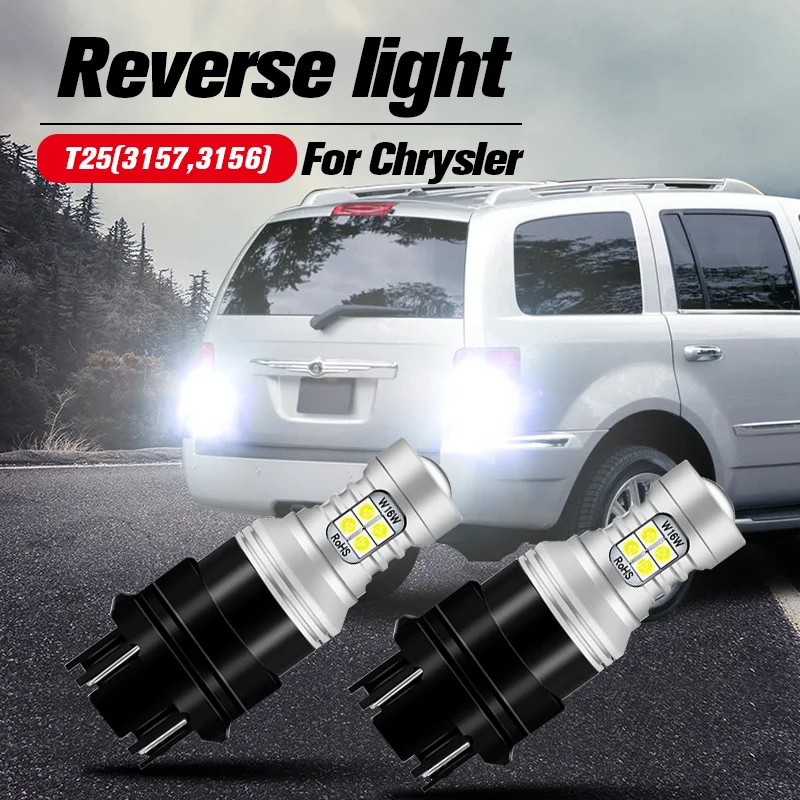 

2pcs LED Reverse Light Lamp 3157 3057 T25 P27/7W For Chrysler Sebring Voyager 300M 300 Intrepid PT Cruiser Aspen Town & Country