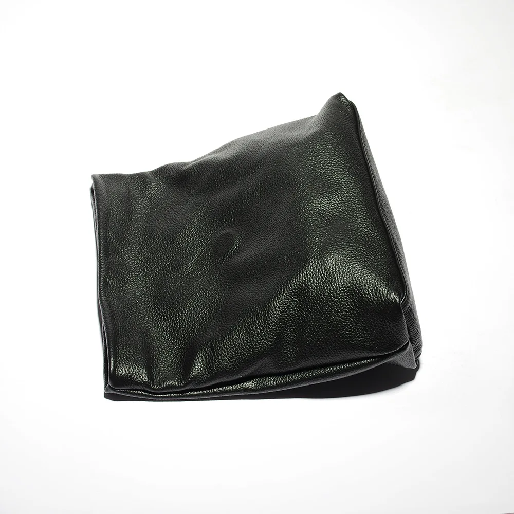 Black leather bag personality lazy casual clutch bag leather bag soft bag Phone Women High Quality Laptop Bag Genuine Leather