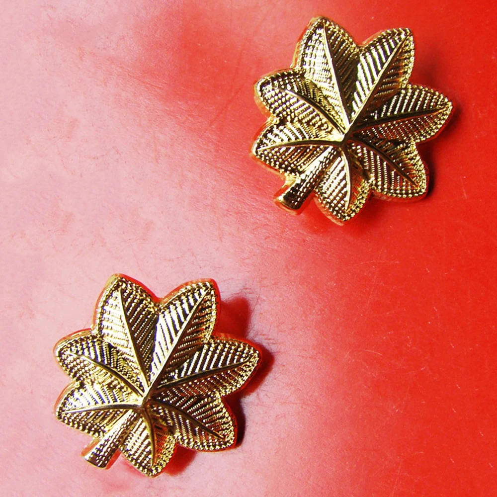 PAIR US NAVY LIEUTENANT COMMANDER LCDR COLLAR RANK INSIGNIA LEAVES COCKADE PIN BADGE