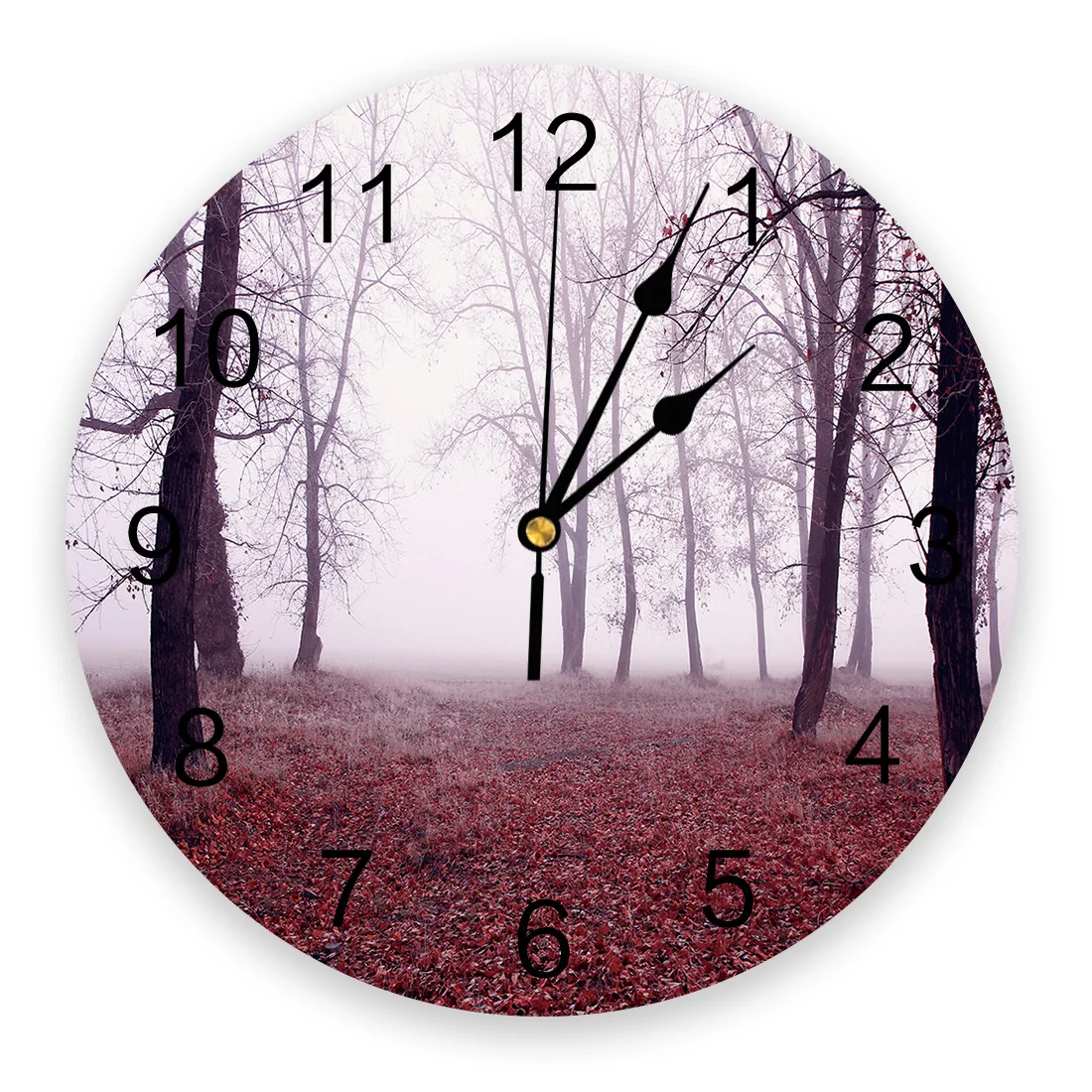 Cloud Forest Quiet Scenery 3d Wall Clock Modern Design Farmhouse Decor Kitchen Vintage PVC Round Clock Living Room Decoration