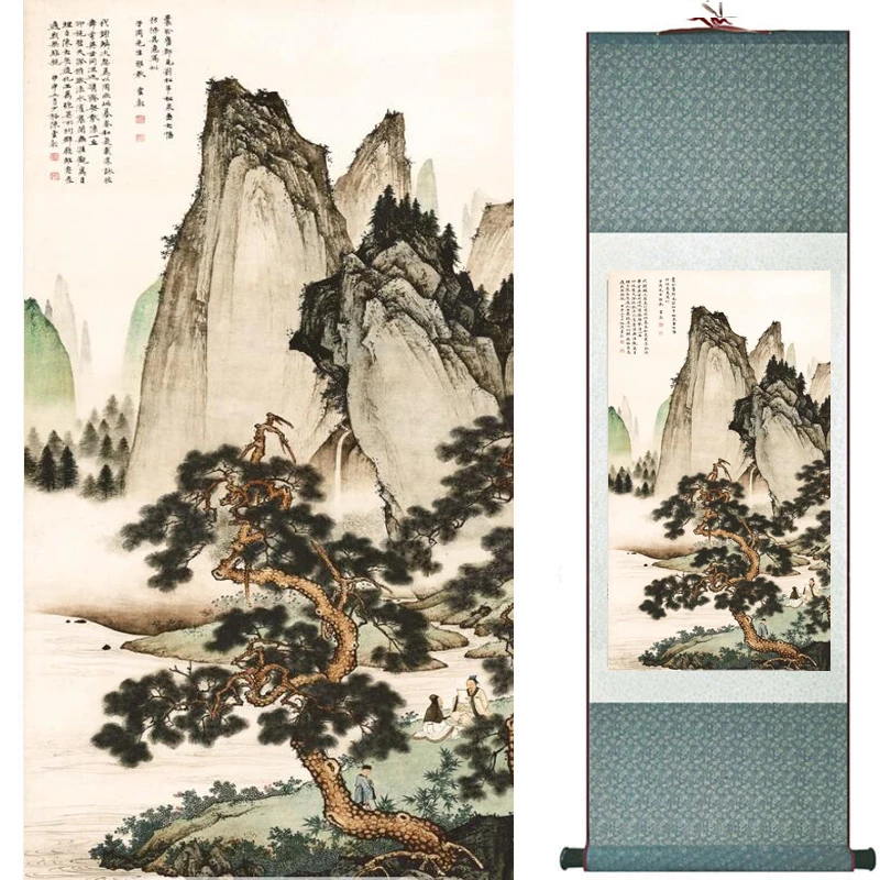 

old fashion painting landscape art painting Chinese traditional art painting China ink painting20190813008