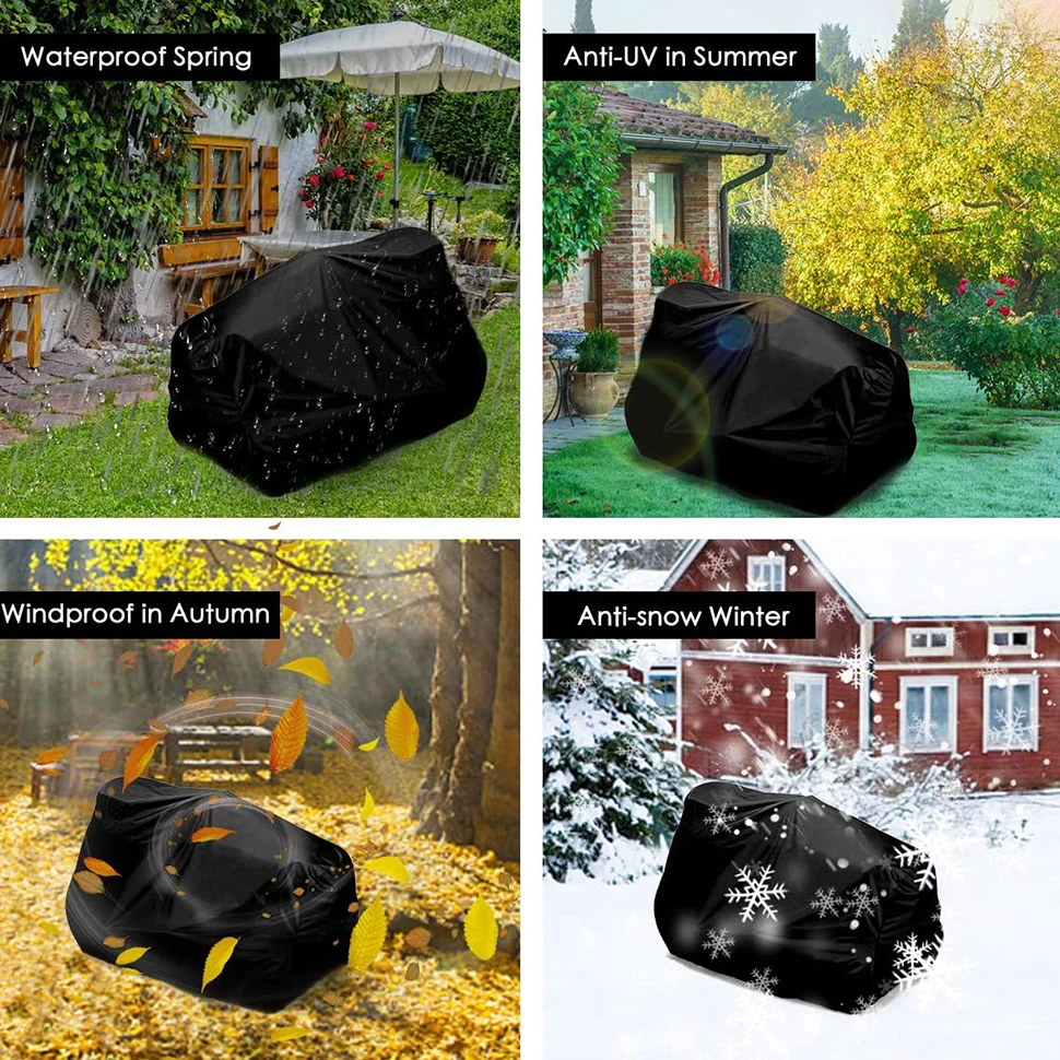 All-Purpose Lawn Tractor Mower Machine Dust Covers Garden Outdoor Rain Sun Protective Waterproof 210D Oxford Cloth 10 Sizes