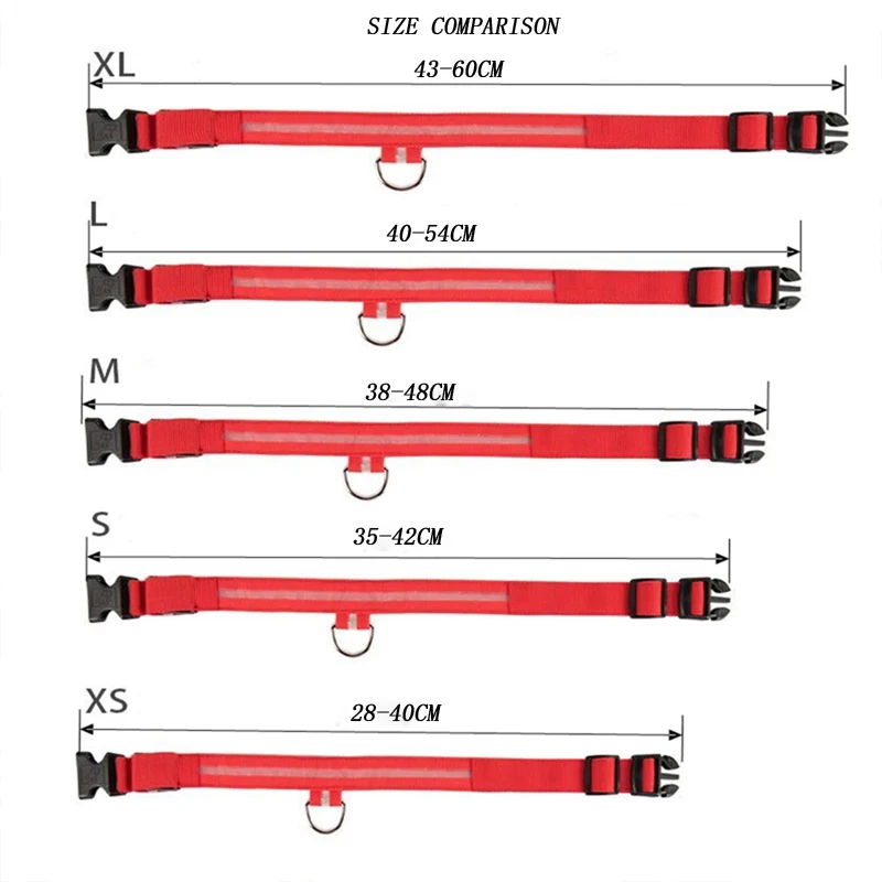 Usb Oplaadbare Pet Dog Led Gloeiende Kraag Lichtgevende Knipperende Ketting Outdoor Walking Nacht Veiligheid Levert