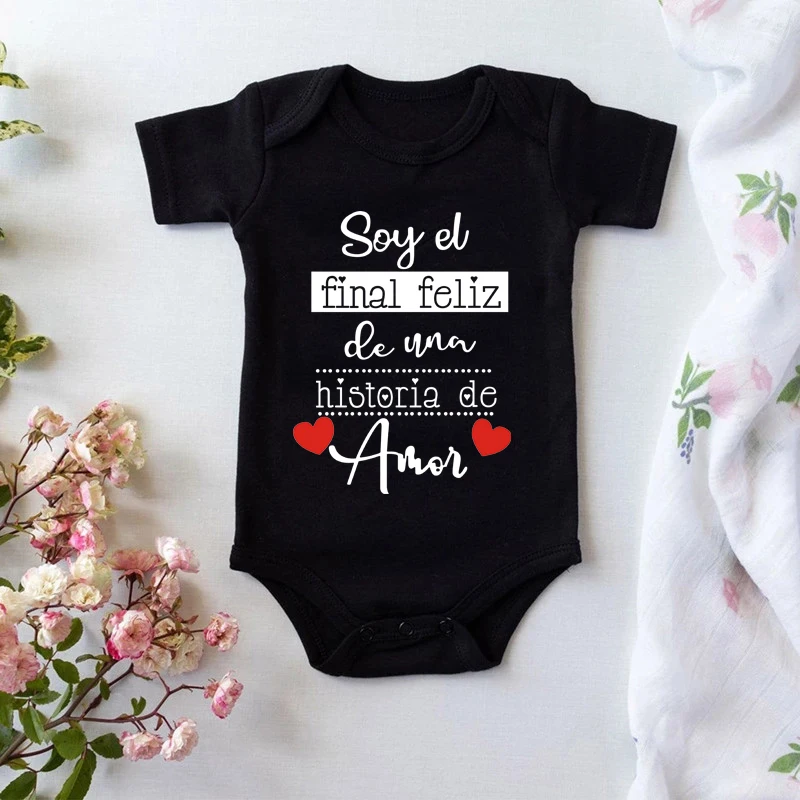 Funny Newborn Baby Romper Infant Cotton Short Sleeve Baby Body Clothes Amor Print Boy Girl BodySuit Born Crawling Baby 0-24M