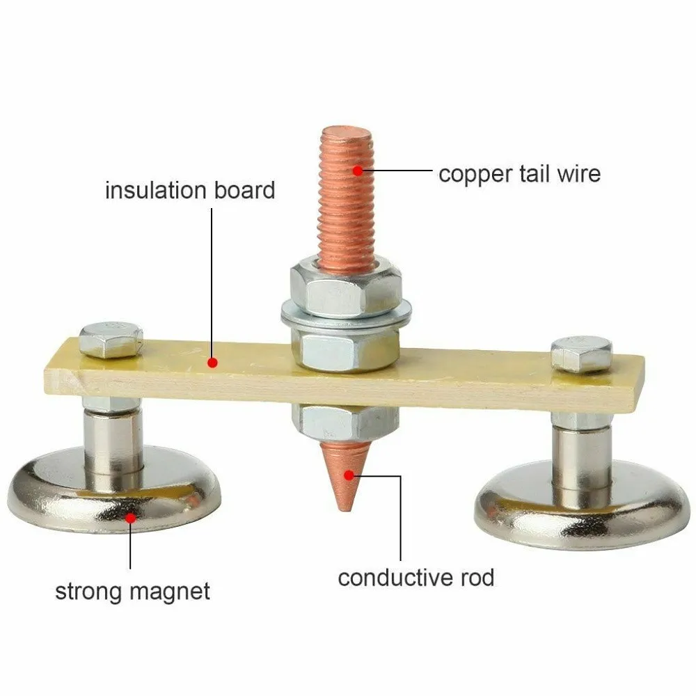 Double Welding Magnet Head Ground Clamp Magnetic Support Clamp Holder Fixture Strong Welder Large Suction Absorbable Weight N35