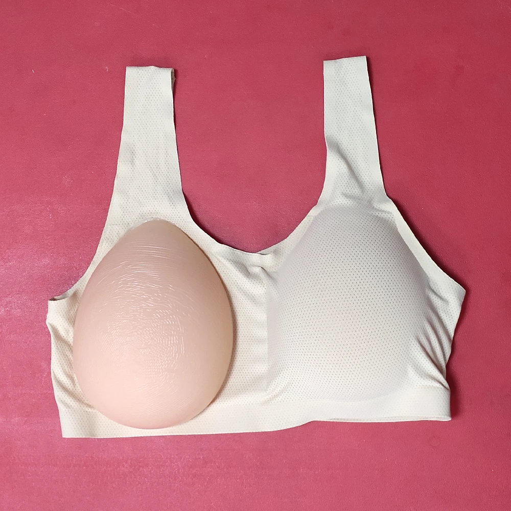 

5 Sizes Silicone Breast Fake Boobs+Bra Set Crossdresser Drag-Queen Sissy Shemale Artificial External Breast Form Clearance Sale