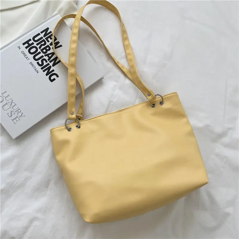 Shoulder Bags Women PU Leather Casual Large Capacity Tote  Underarm OL Office High Street Ins College Book  Fashion Chic