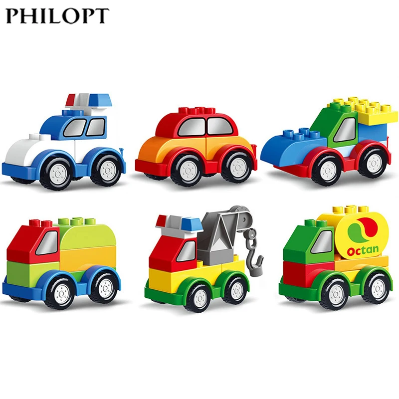 Building Blocks Excavators Trailer Toy Car Children\'s Educational Toys Compatible with Large Particle Blocks Creativity