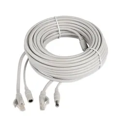 5m 10m 15m 20m 30m 50m CCTV Network Cable RJ45 CAT5/CAT-5e Cable + DC Power Extension CCTV network Ethernet Cable For IP Camera