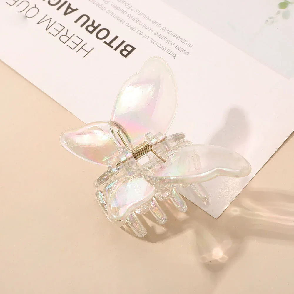 2024 Summer Small Transparent Butterfly Hair Claws Hairpin Cute Transparent Grabs Acrylic Hair Clip For Women Sweet Accessories