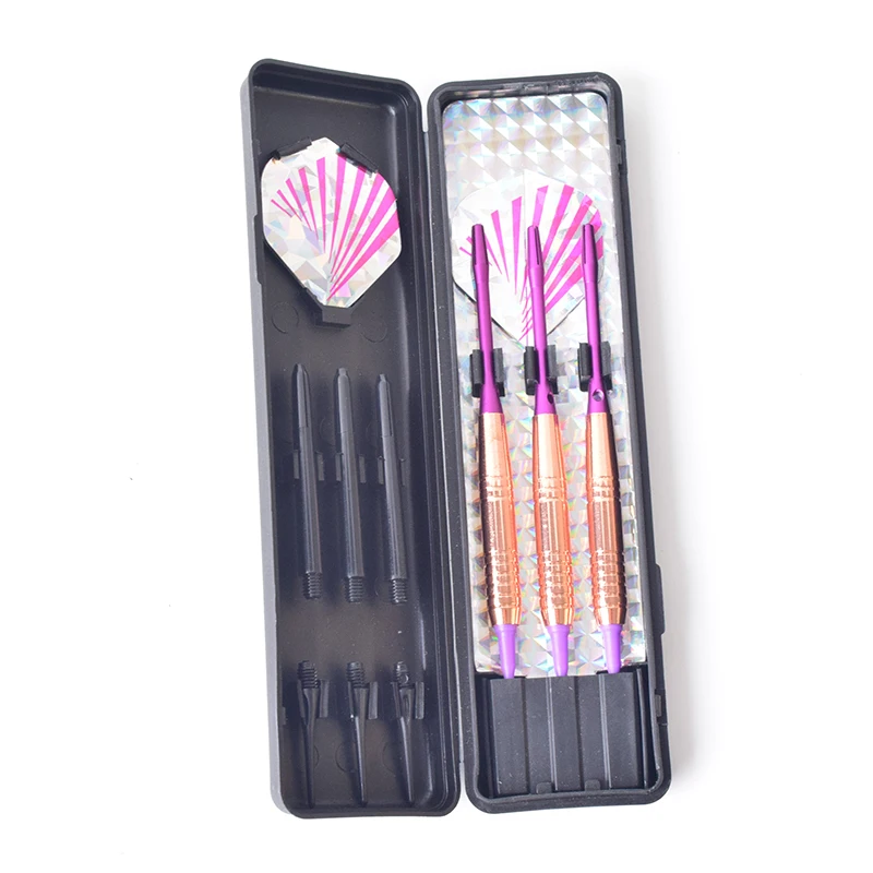 3Pcs Professional Darts 18g aluminum shaft Soft Tip darts with 3 Plastic darts tips Dartboard Games