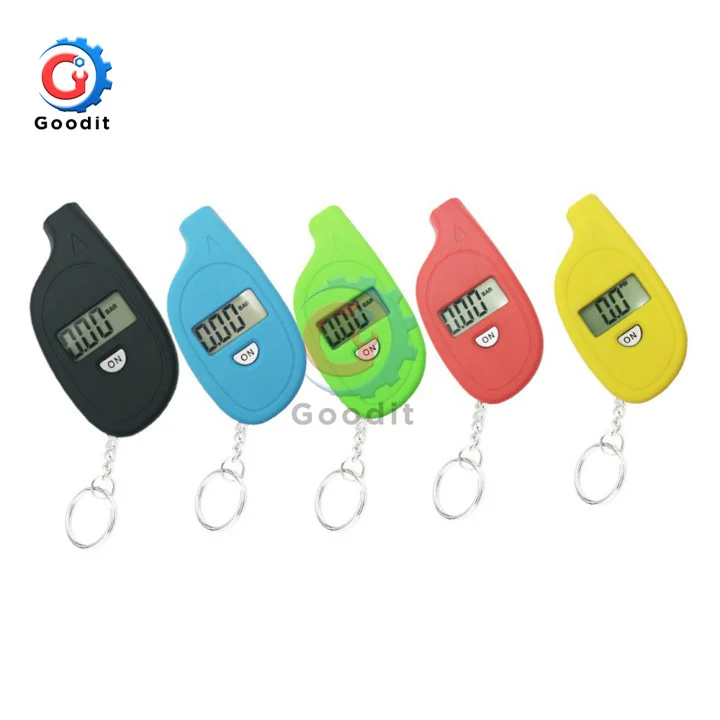 Mini Keychain Tire Pressure Gauge Digital LCD Display Car Air Pressure Tester Car Motorcycle Safety Pressure Monitor Tool