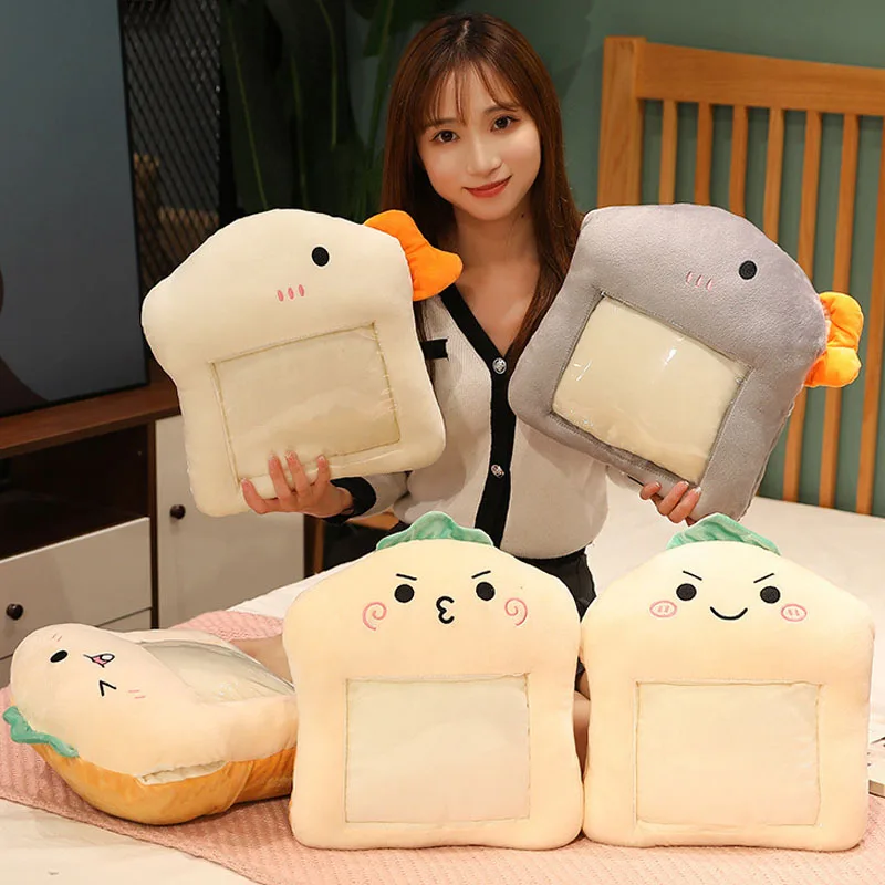 Cartoon 3 in 1 Plush Pillow Hand Warmer Visual Pillow with Blanket Winter Hand Covering Mobile Game Artifact Girls Fancy Gifts