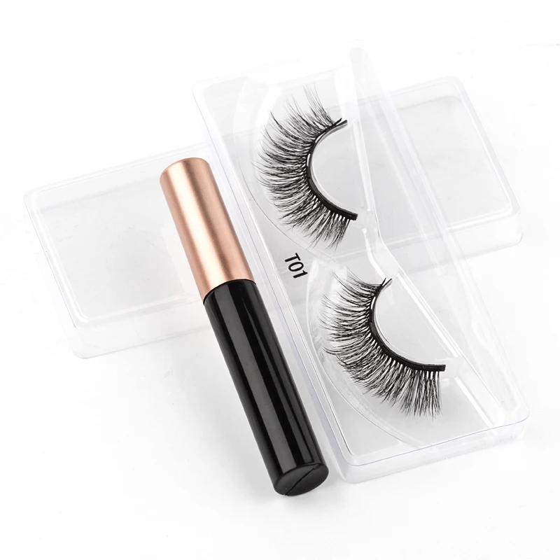 1/3/5/10คู่ขนตาปลอม Mink Eyelashes แม่เหล็กอายไลเนอร์ขนตาแม่เหล็ก Soft False Lashes ทำด้วยมือแต่งหน้าชุด