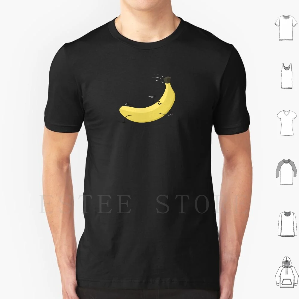 Smiling Banana T Shirt Cotton Men DIY Print Banana Face Smile Fruit Yellow Green Shadow Big Eyes Mouth Hands Feet