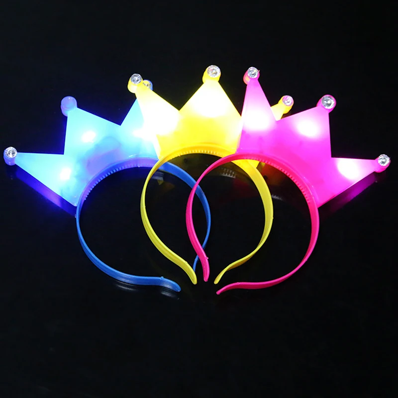 

hot sale Glow light Crown led light headwear for birthday party xmas decoration colorful led headband children gift 24pcs/lot