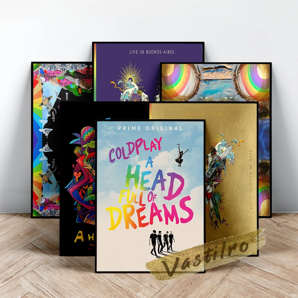 Coldplay Album Cover Poster,  A Head Full Of Dreams Music Documentary Wall Picture, Alternative Rock Band Wall Art, Fans Gift