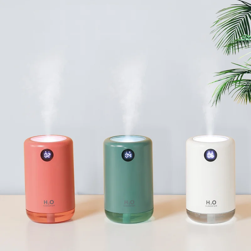 Portable Air Humidifier Rechargeable Wireless Ultrasonic Cool Mist Water Diffuser with LED Light 500ML 2000mAh USB Humidificador