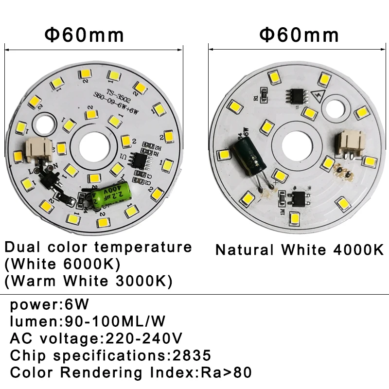 DIY LED Bulb Lamp AC220V Smart IC No Need Driver LED Bean LED Chip For Bulb Light SMD Light Chip Natural White 3W 6W 12W 18W