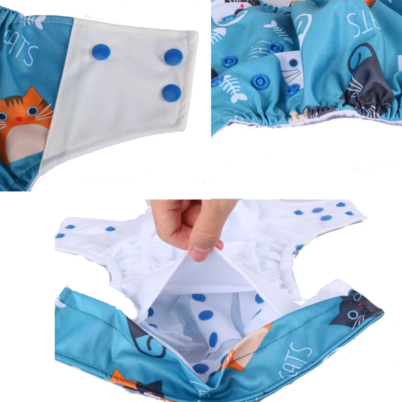 Eco-Friendly Infant Cloth Diaper Lemon Print Resuable Baby Pocket Nappies Breathable All In Two Diaper With 2 Openning Fit 0-3 Y