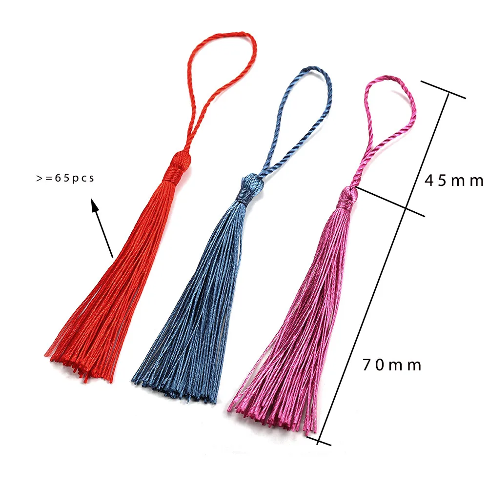 100pcs/lot Low Price Hanging Rope 70mm Silk Tassel for Diy Earrings Necklaces Jewelry Long Fringe Pendant Finding Accessories