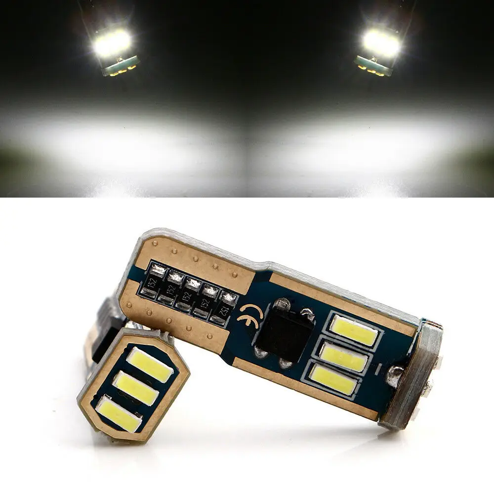 

100PCS Canbus W5W led T10 LED parking light car interior light 194 501 9SMD 4014 LED Instrument Lights bulb Wedge light 12V led