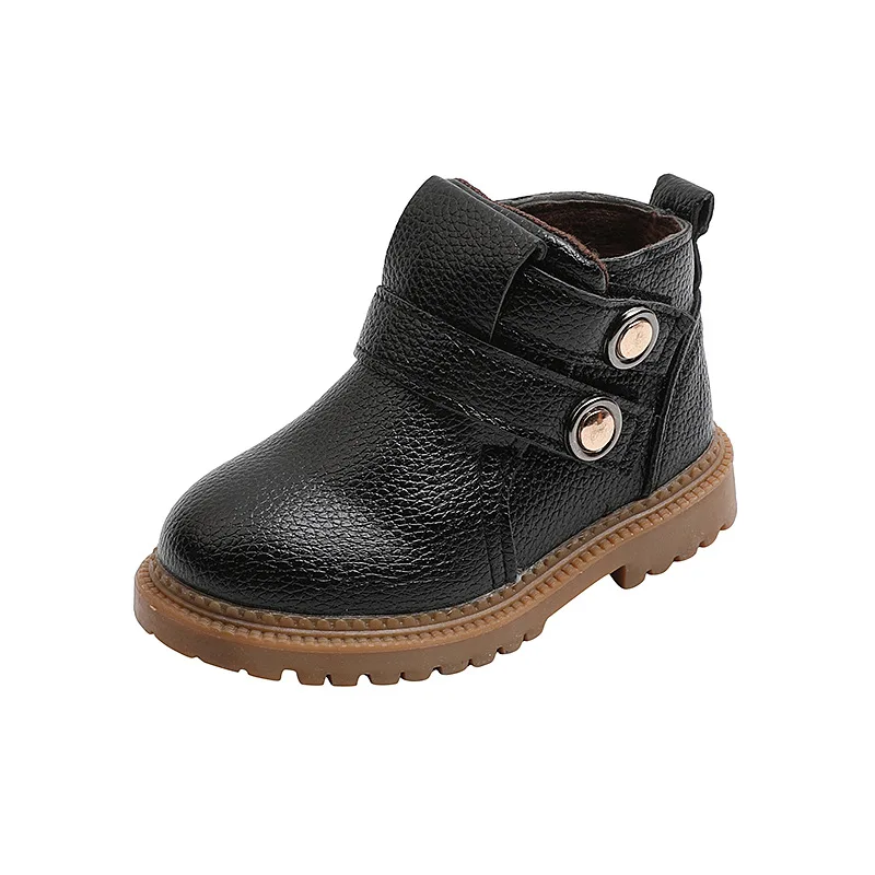 Fashion Unisex Children Boots For Autumn Winter Little Girls And Little Boys Ankle Boot Kids Shoes Brown Black 1-6T