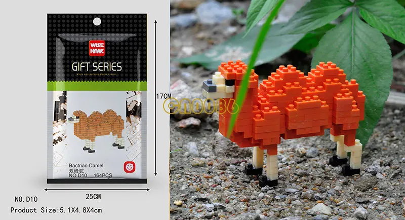 Wisehawk Mini Building Blocks Diamond Animal Model Bag Bricks Dog Cat Moose Fish Series Toys for Children Gifts B24-D15